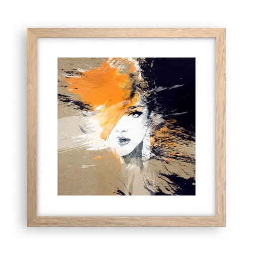 Póster en marco roble claro - Y se convierte en luz - 30x30 cm