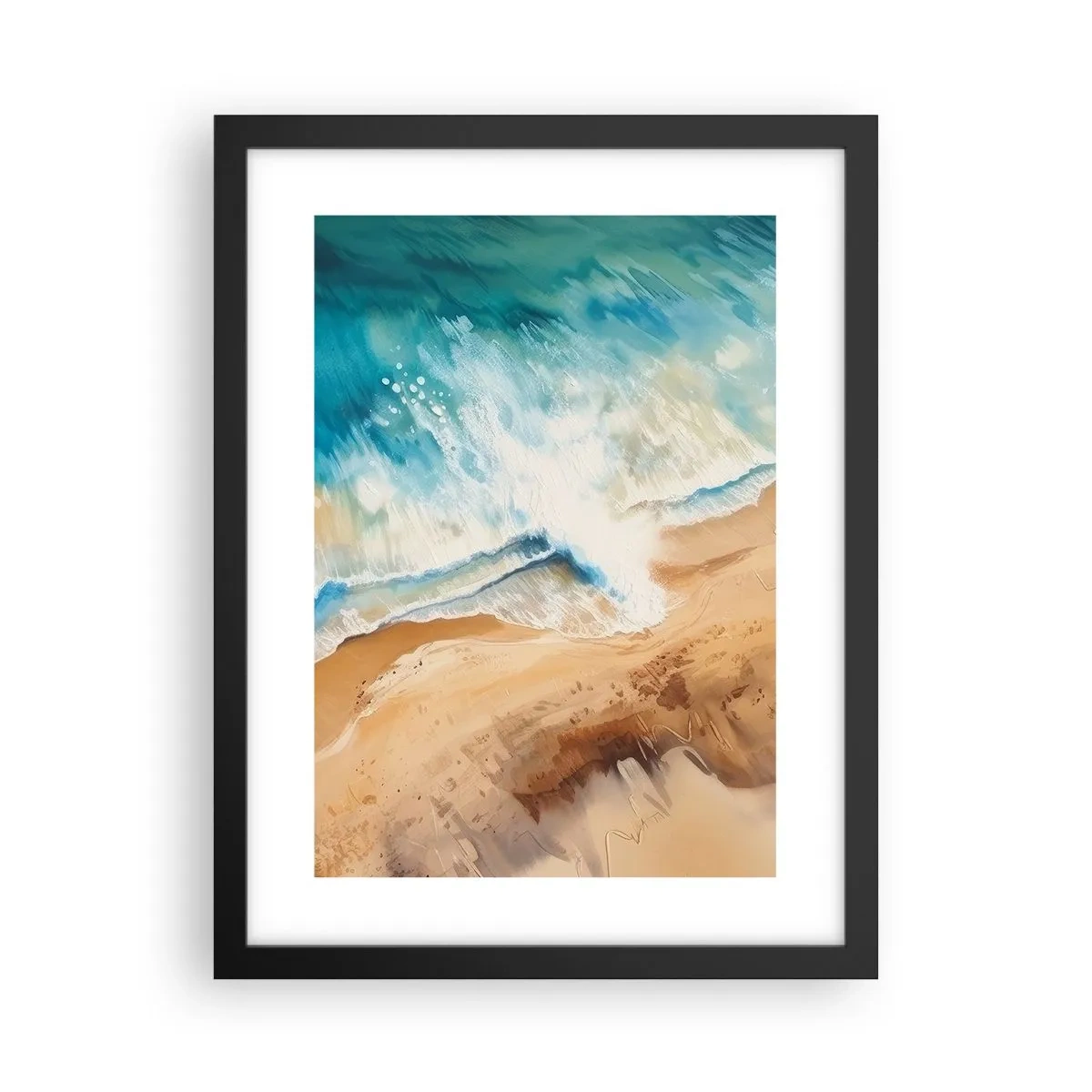 Póster en marco negro - Olas recurrentes - 30x40 cm