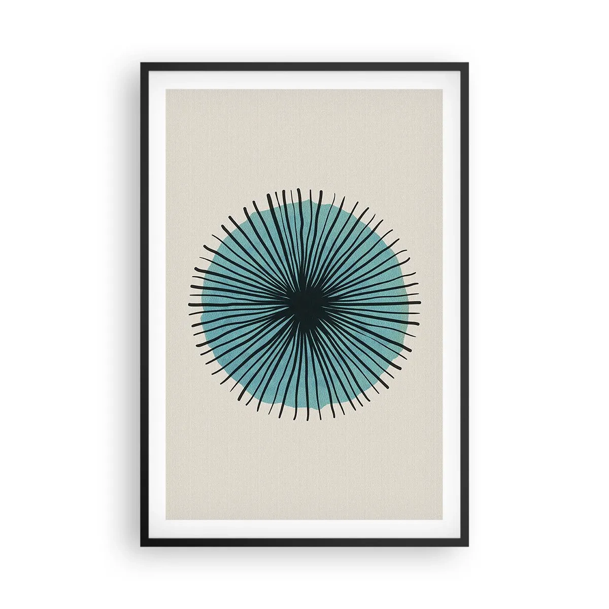 Póster en marco negro - Radiante en azul - 61x91 cm