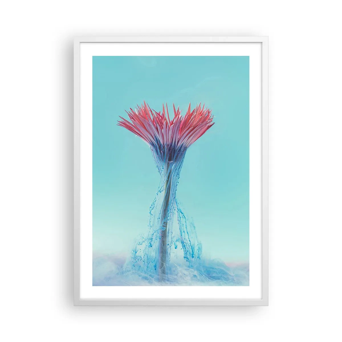 Póster en marco blanco - En un abrazo vigorizante - 50x70 cm