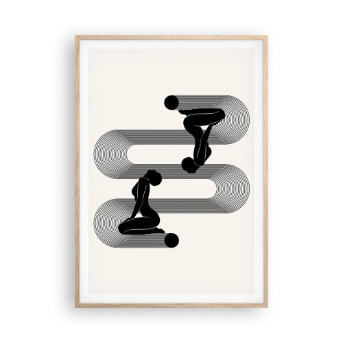 Póster en marco roble claro - Simetría sensual - 70x100 cm