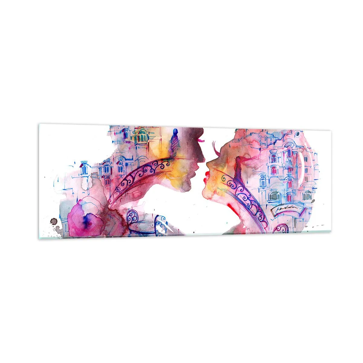 Cuadro sobre vidrio - Impresiones sobre Vidrio - Un puente secreto de suspiros - 90x30 cm