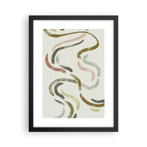 Póster en marco negro - La alegre danza de la abstracción - 30x40 cm
