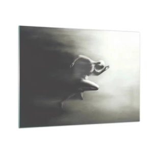 Cuadro sobre vidrio - Impresiones sobre Vidrio - Silueta dinámica de una figura corriendo bajo una luz borrosa - 70x50cm - Imparable - Decoración de pared moderna para salón y dormitorio ARTTOR