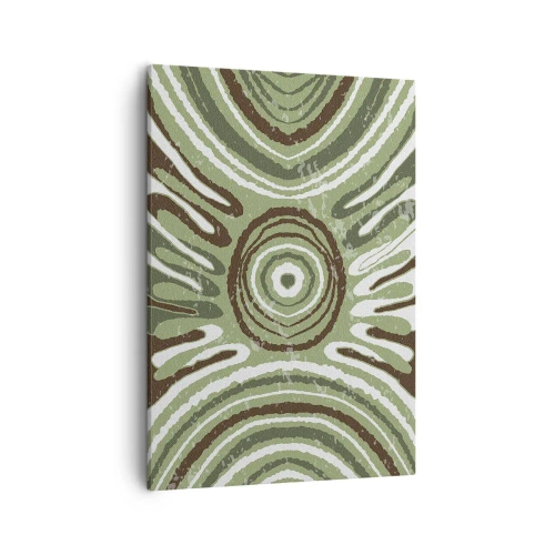 Cuadro sobre lienzo - Impresión de Imagen - Patrones abstractos en tonos verdes y marrones. - 50x70cm - Explosión de emociones - Decoración de pared moderna para salón y dormitorio ARTTOR