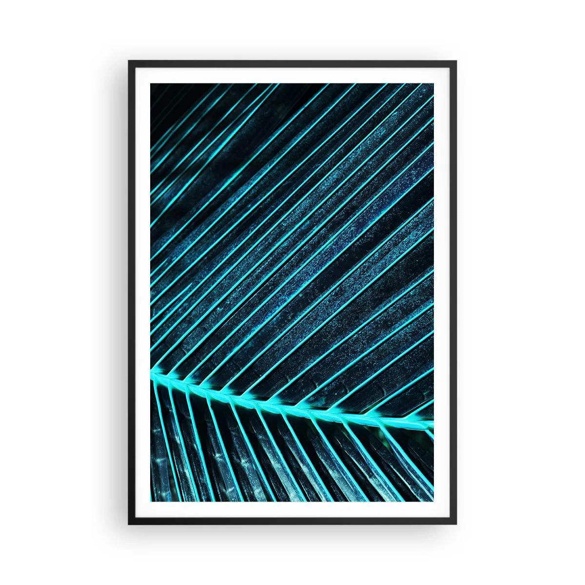Póster en marco negro - La textura del verde - 70x100 cm