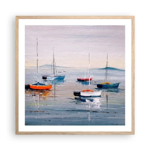 Póster en marco roble claro - Un más que merecido descanso - 60x60 cm