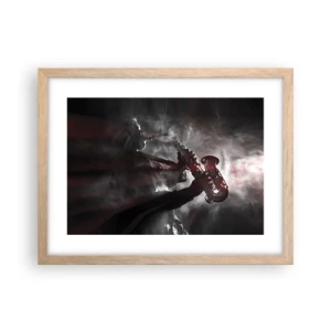 Póster en marco roble claro - En el vapor del jazz - 40x30 cm
