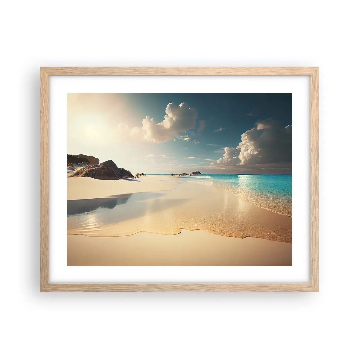 Póster en marco roble claro - Un día de ensueño - 50x40 cm