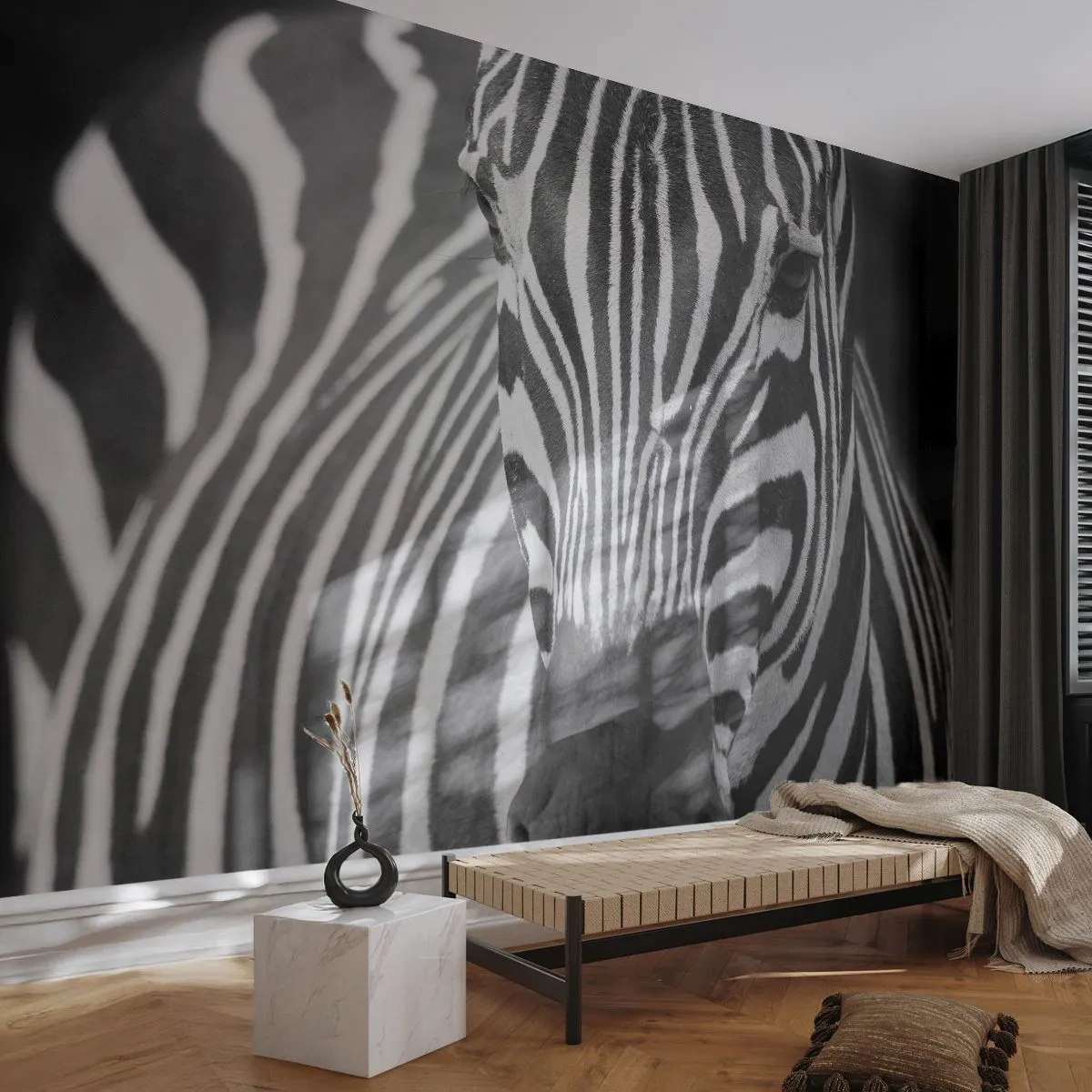 Fotomural Autadhesivo Deluxe Sticker - El mundo es blanco y negro - animales, costillas, En blanco y negro - 150x105 cm