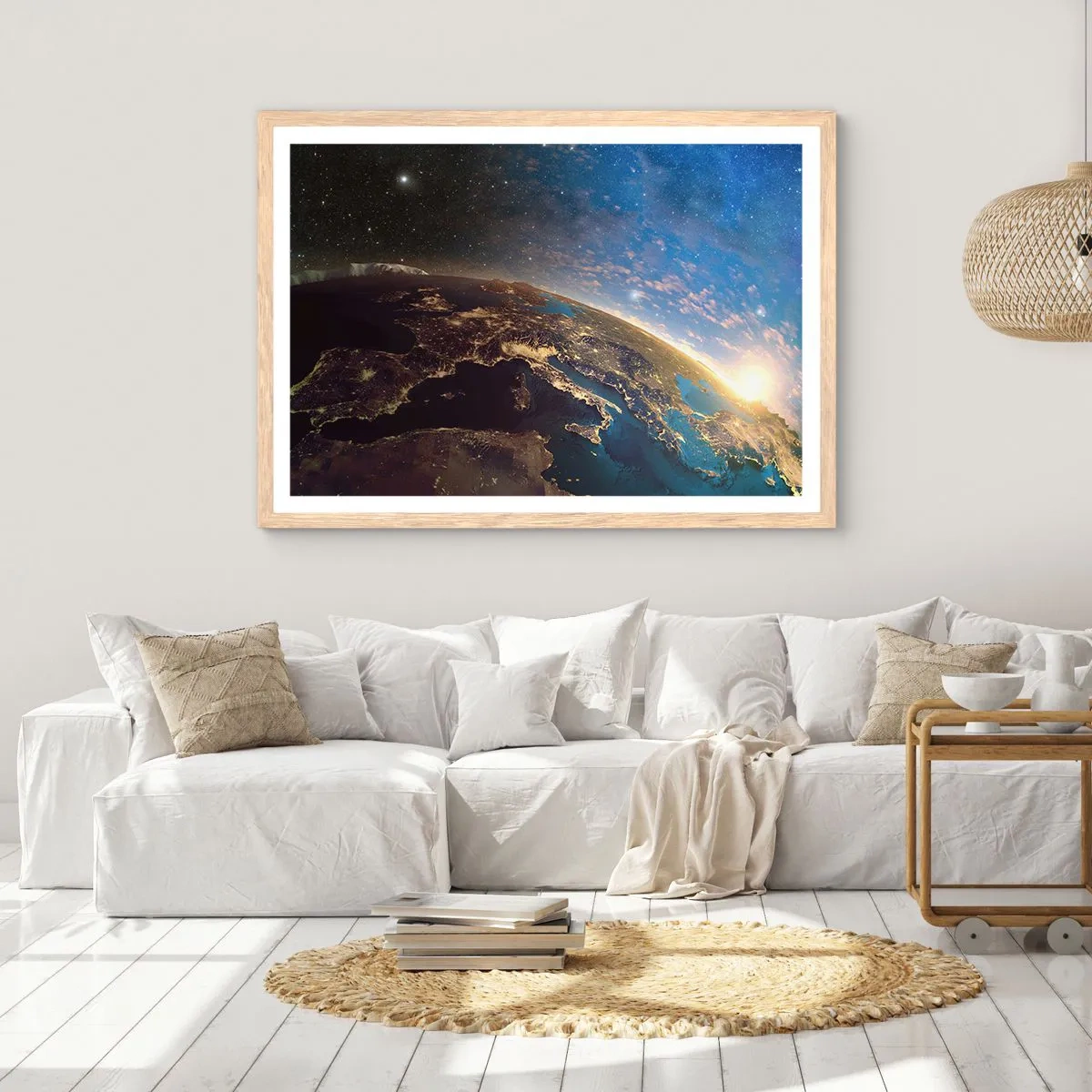 Póster en marco roble claro - Mirémonos a nosotros mismos desde la distancia - 40x30 cm