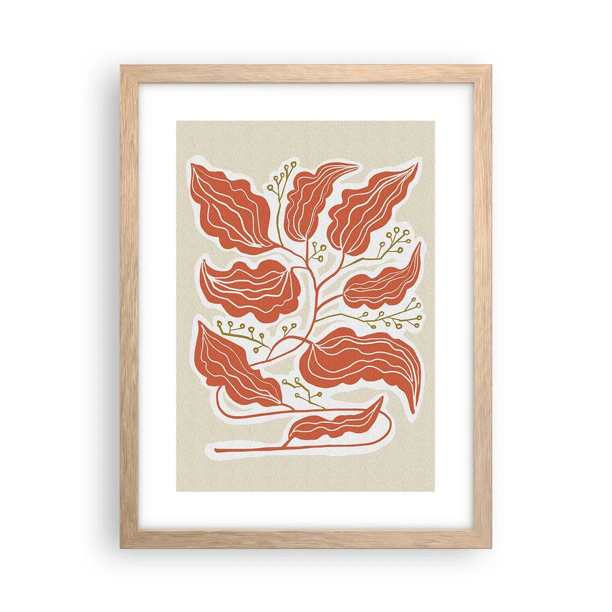 Póster en marco roble claro - Folk y coral - 30x40 cm