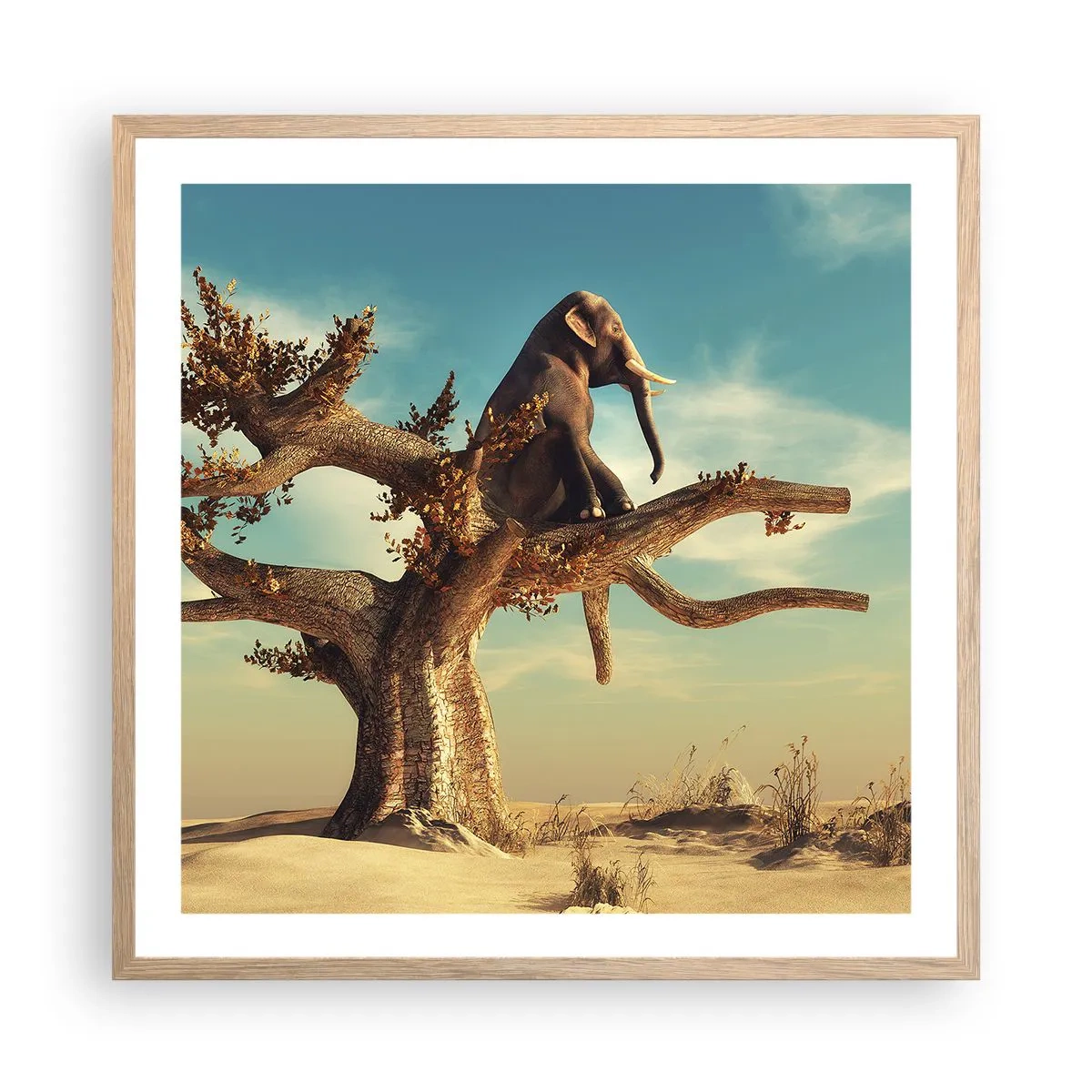 Póster en marco roble claro - Un nuevo punto de vista - 60x60 cm