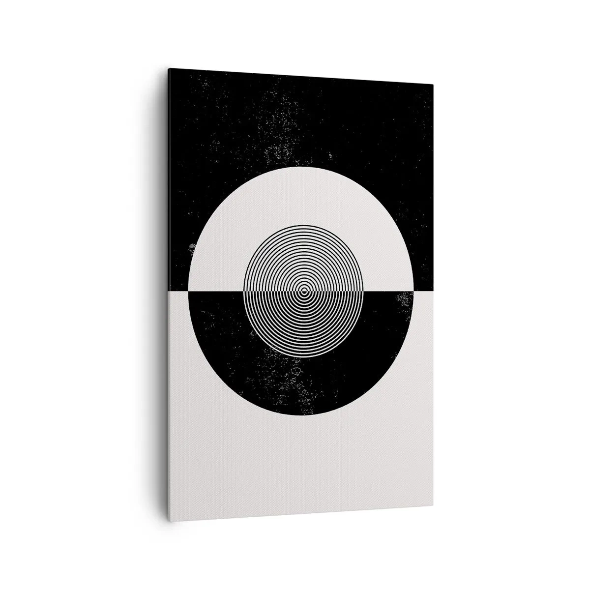 Cuadro sobre lienzo - Impresión de Imagen - Patrón gráfico en blanco y negro contrastante - 80x120cm - Armonía en blanco y negro - Decoración de pared moderna para salón y dormitorio ARTTOR