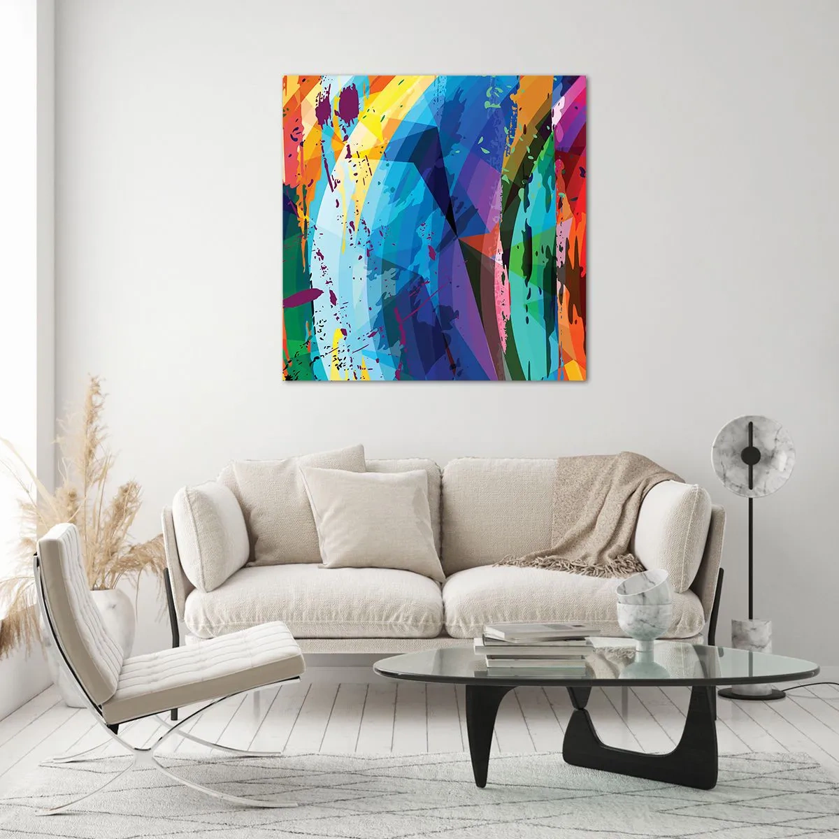 Cuadro sobre vidrio - Impresiones sobre Vidrio - Vértigo de colores - 30x30 cm