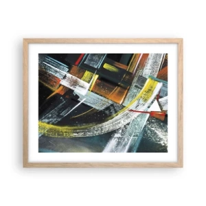 Póster en marco roble claro - La energía del movimiento - 50x40 cm