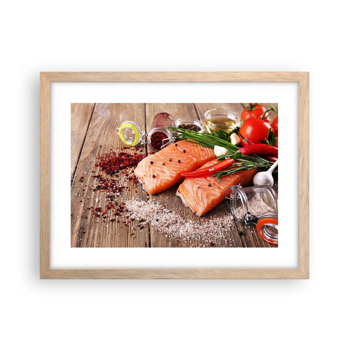 Póster en marco roble claro - Una aventura noruega en la cocina - 40x30 cm