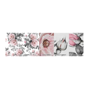 Muestra de fotomural Premium Sand - Entre las rosas - flores, Rosa, Jardín - 100x30 cm