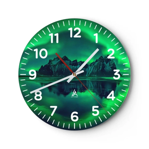 Reloj de pared - Reloj de vidrio - En los brazos de la aurora - 30x30 cm