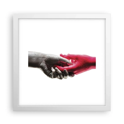 Póster en marco blanco - Juntos, aunque diferentes - 30x30 cm