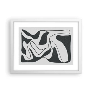 Póster en marco blanco - Juego abstracto en un laberinto - 40x30 cm