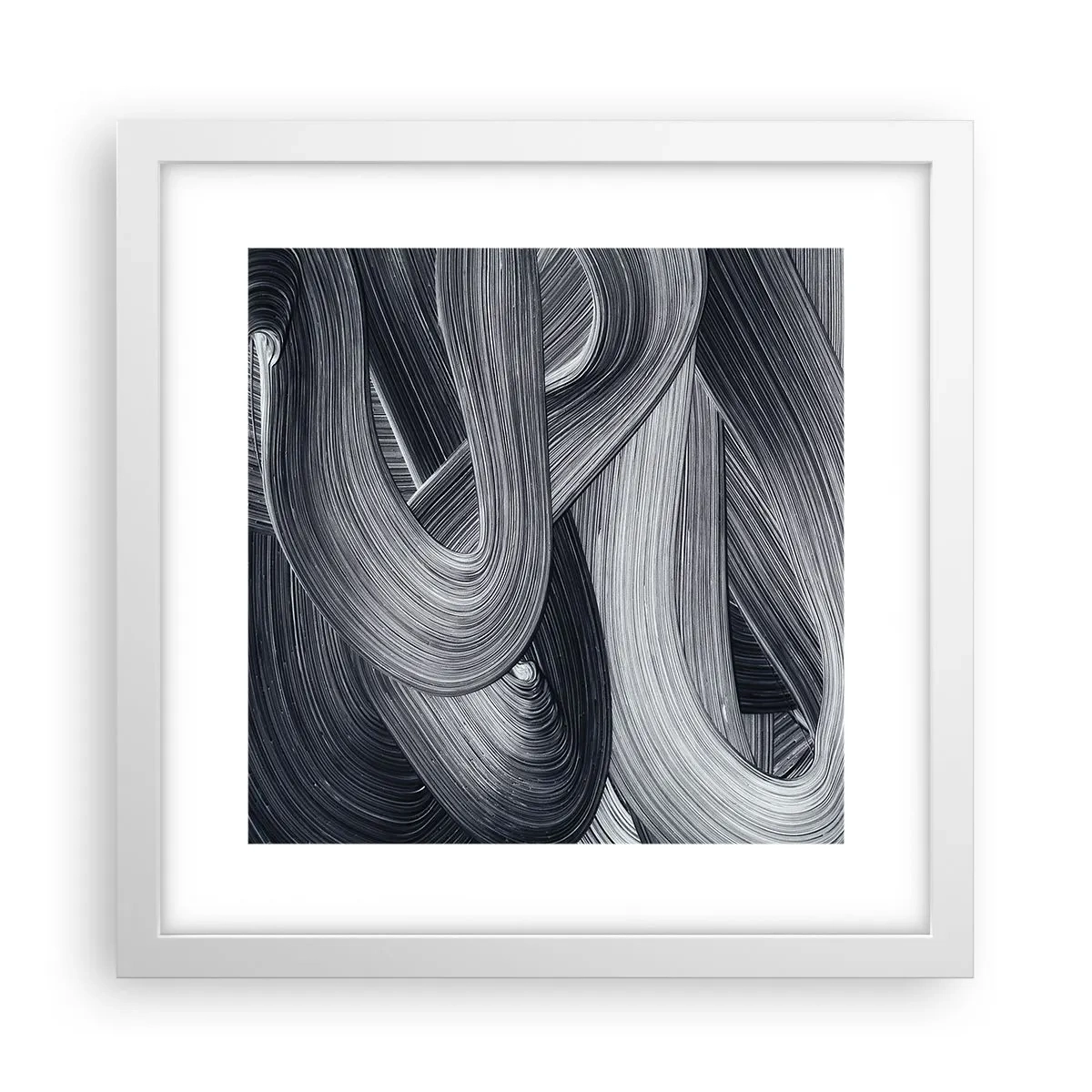 Póster en marco blanco - La fluidez de la realidad - 30x30 cm