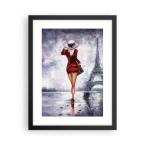 Póster en marco negro - Símbolos parisinos - 30x40 cm