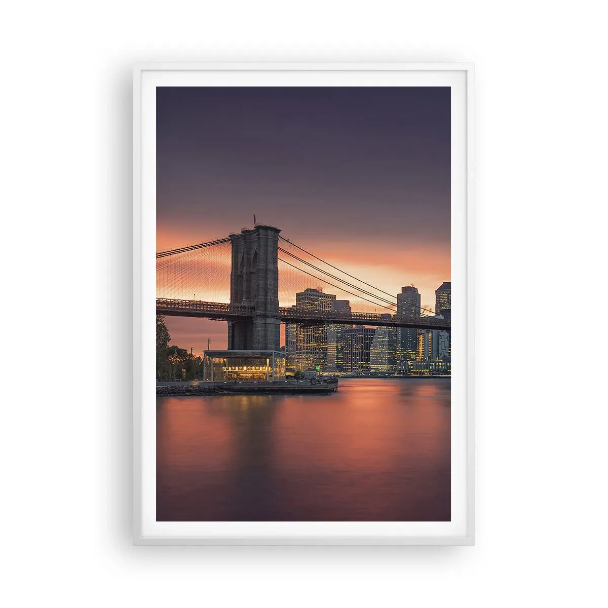 Póster en marco blanco - Ahogado en el silencio lila - 70x100 cm