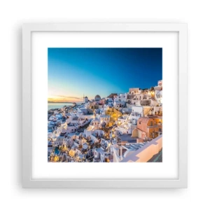 Póster en marco blanco - La esencia de lo griego - 30x30 cm