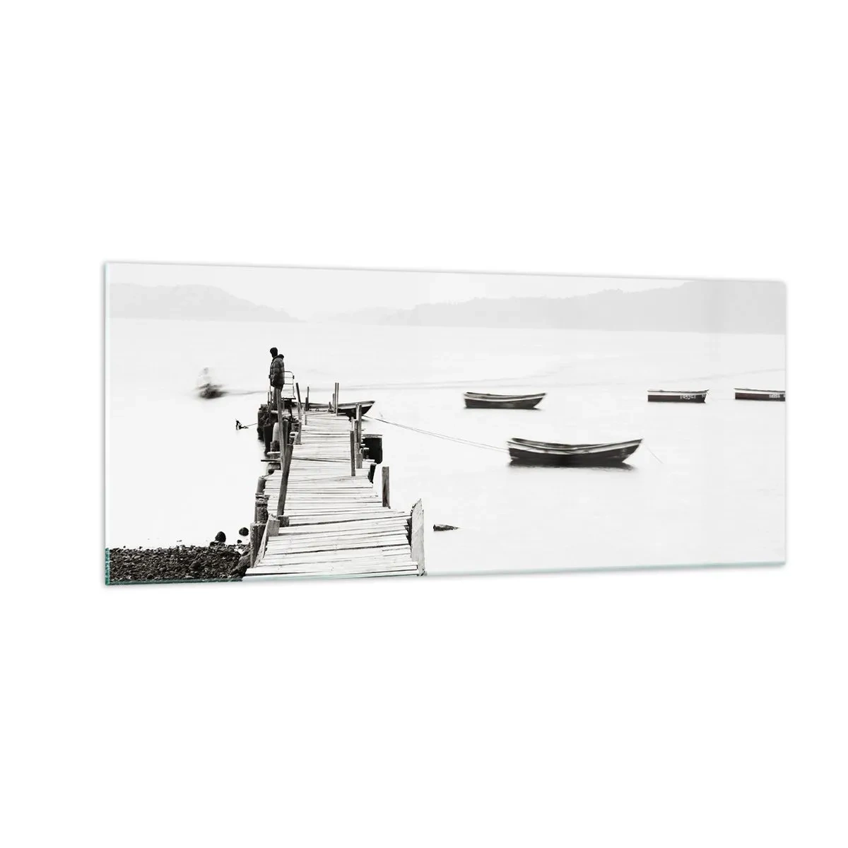 Cuadro sobre vidrio - Impresiones sobre Vidrio - Junto al agua tranquila y clara - 100x40 cm