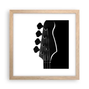 Póster en marco roble claro - Silencio musical  - 30x30 cm