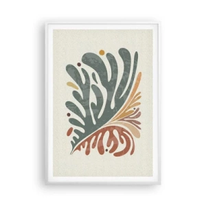 Póster en marco blanco - Hoja multicolor - 70x100 cm