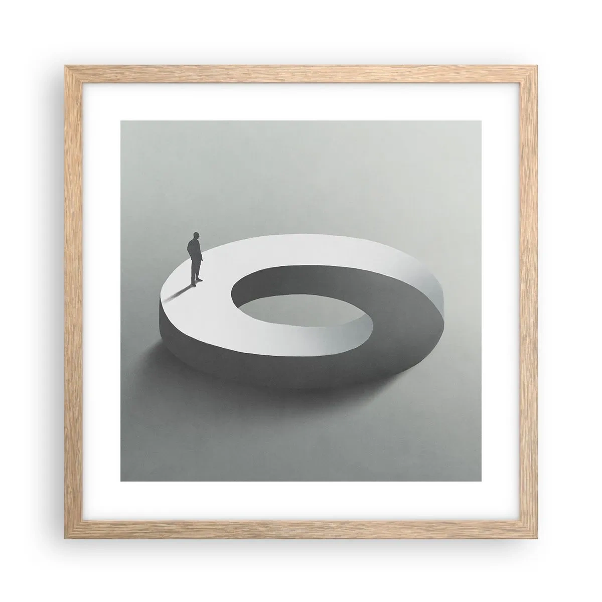 Póster en marco roble claro - Ser sabio no es una labor sencilla - 40x40 cm