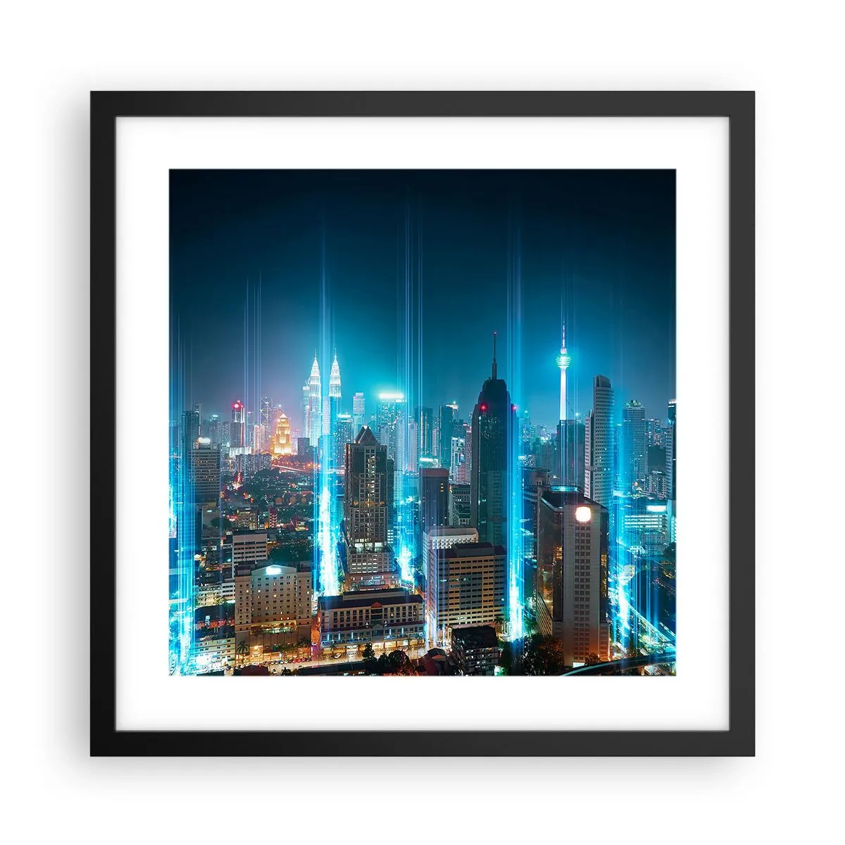 Póster en marco negro - De Berlín al cielo - 40x40 cm