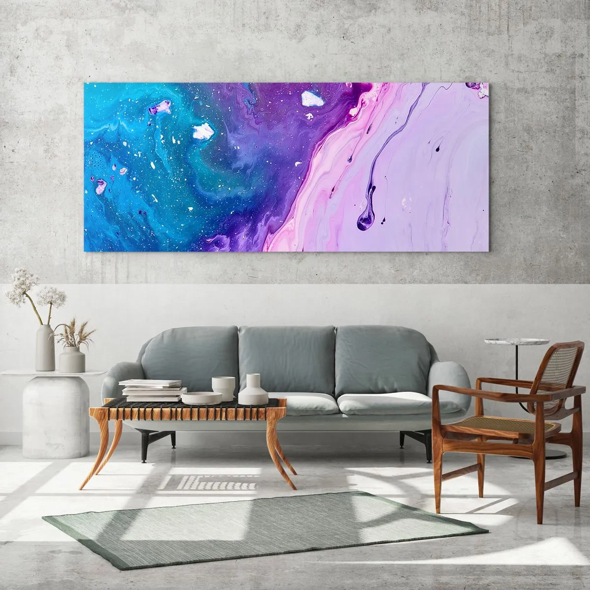 Cuadro sobre vidrio - Impresiones sobre Vidrio - Yin y yang - 100x40 cm
