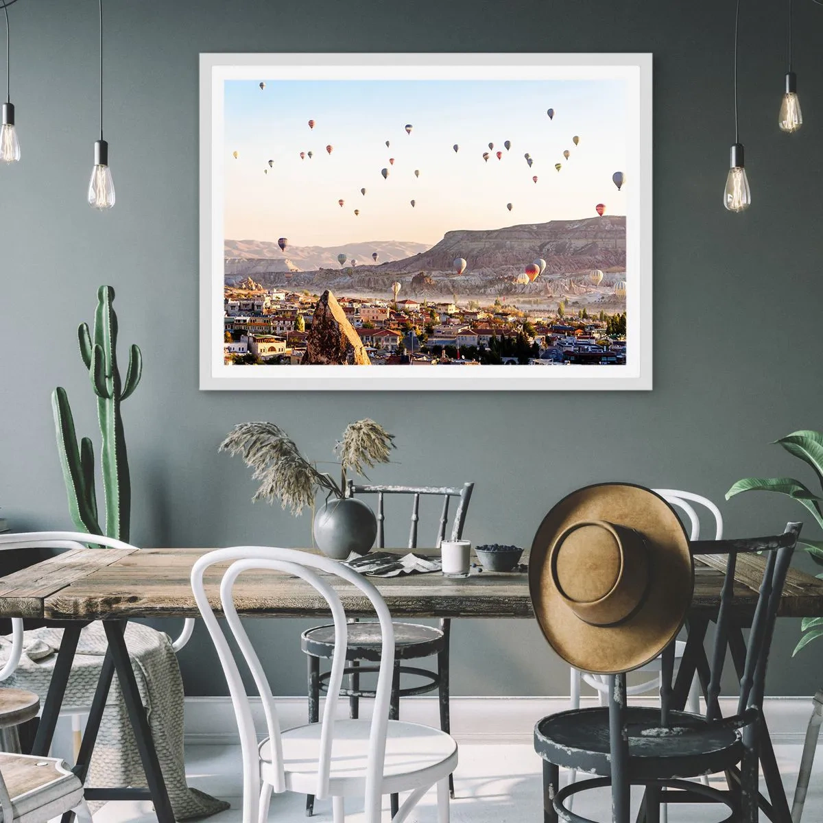 Póster en marco blanco - Surcando los cielos - 70x50 cm