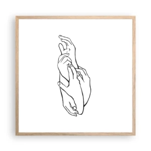 Póster en marco roble claro - El tacto - 60x60 cm