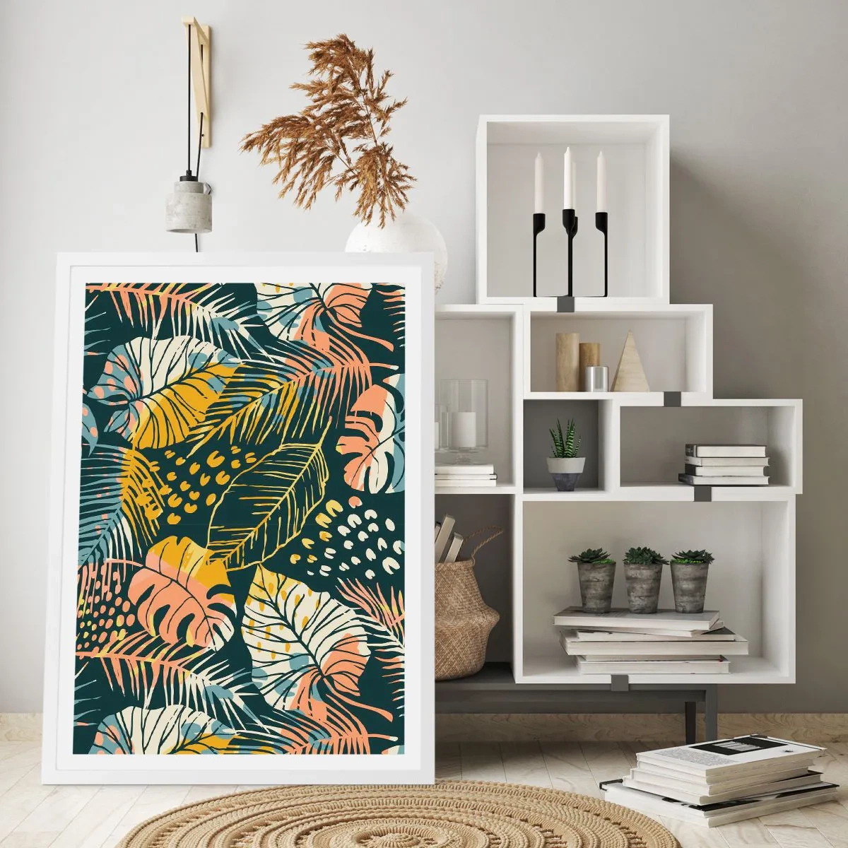 Póster en marco blanco - Una frondosa fantasía - 30x40 cm