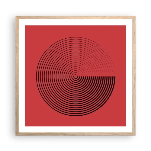 Póster en marco roble claro - Movimiento circular - 60x60 cm
