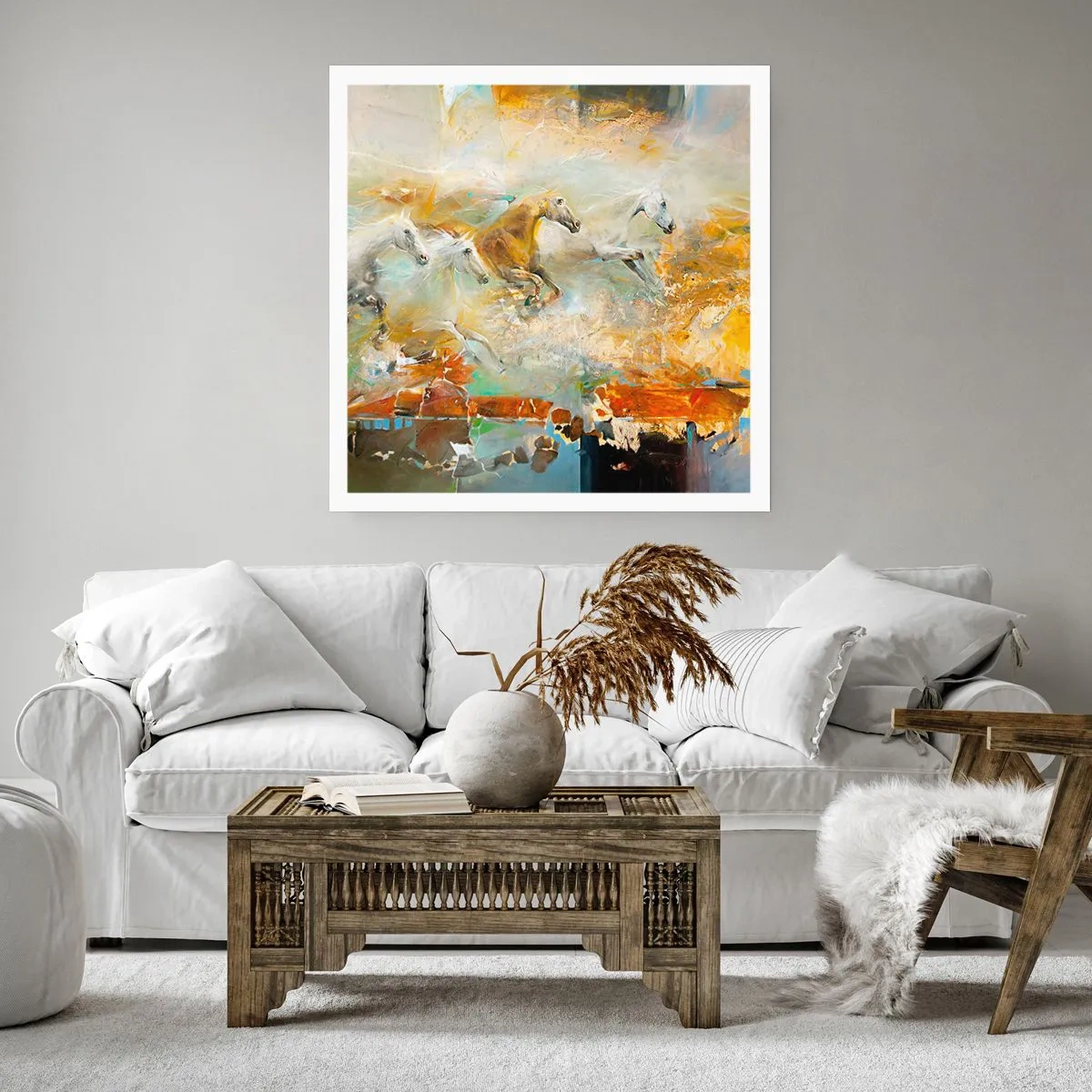 Póster - Galopando a través de la luz - 50x50 cm