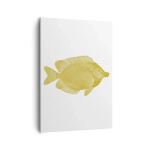 Cuadro sobre lienzo - Impresión de Imagen - Pez dorado vintage sobre un fondo claro - 50x70cm - No recuerdo quién eras - Decoración de pared moderna para salón y dormitorio ARTTOR