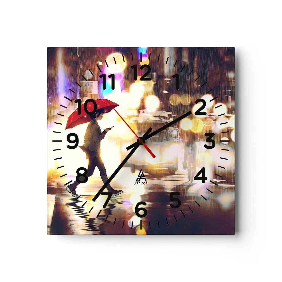 Reloj de pared - Reloj de vidrio - Saldrá el sol - 30x30 cm