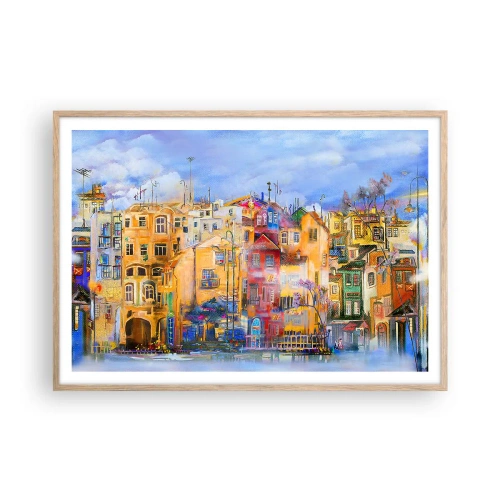 Póster en marco roble claro - Estamos juntos - 100x70 cm