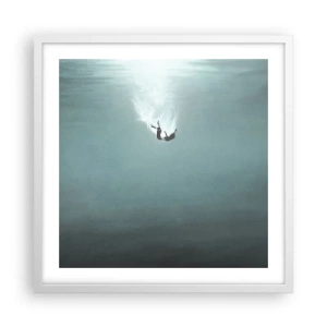 Póster en marco blanco - En el abrazo del océano - 50x50 cm
