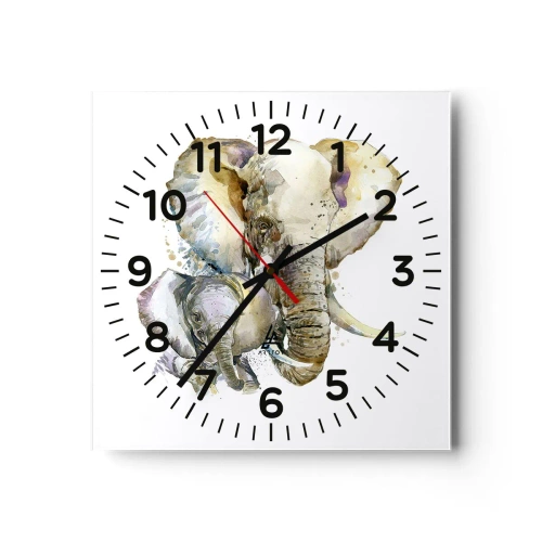 Reloj de pared - Reloj de vidrio - Con nadie como con la madre - 40x40 cm