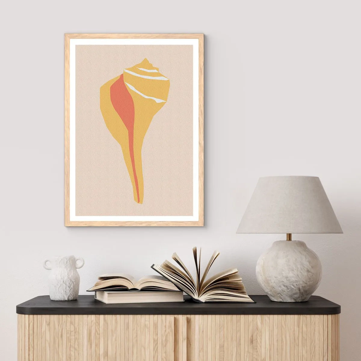 Póster en marco roble claro - Abstracción orgánica - crecimiento - 61x91 cm