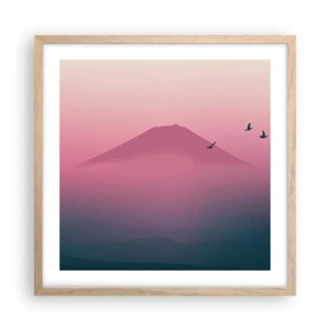 Póster en marco roble claro - Sobre las nubes - 50x50 cm