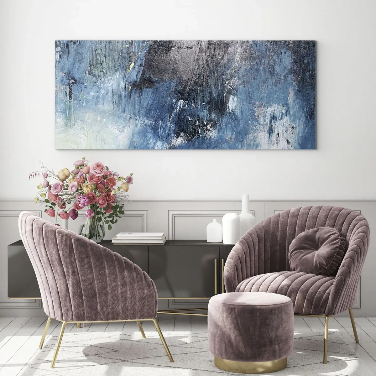 Cuadro sobre vidrio - Impresiones sobre Vidrio - Rapsodia celeste - 100x40 cm