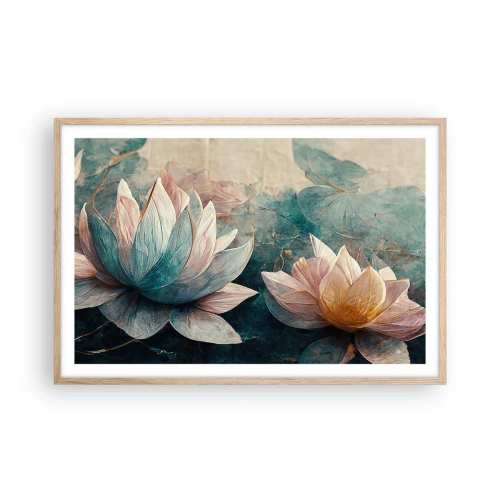 Póster en marco roble claro - Estrellas de lago - 91x61 cm