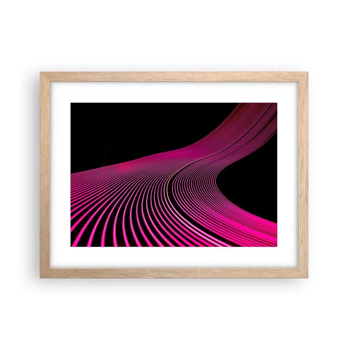 Póster en marco roble claro - Avenida de luz - 40x30 cm